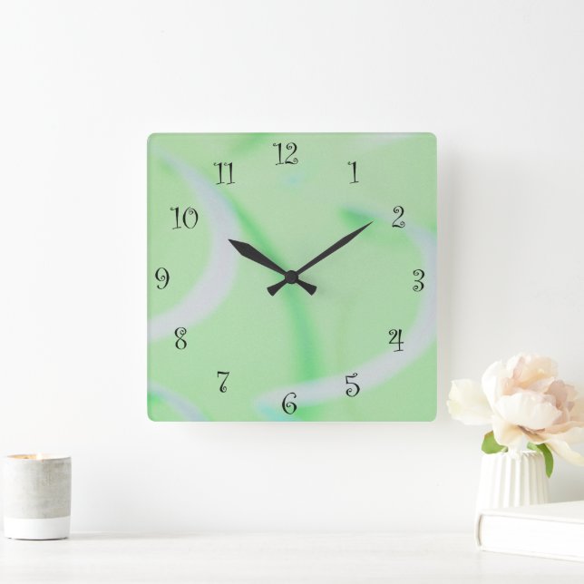Modern Colourful rainbow Gradient galaxy Ocean gir Square Wall Clock (Home)