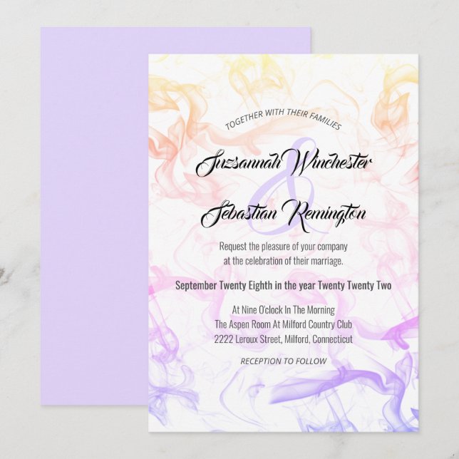 Modern Colourful Rainbow Mist Wedding Template (Front/Back)