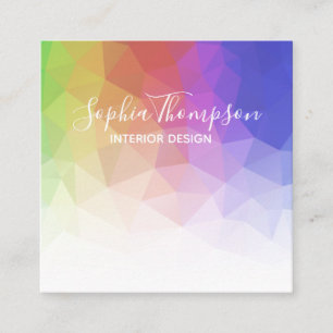 Modern Colourful Rainbow Polygonal - Business Card