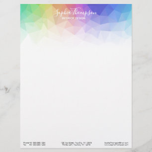 Modern Colourful Rainbow Polygonal - Letterhead