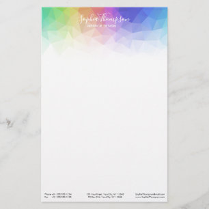 Modern Colourful Rainbow Polygonal - Stationery