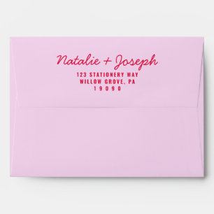 Modern Colourful Retro Bright Calligraphy Wedding Envelope