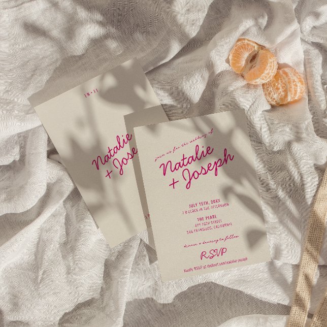 Modern Colourful Retro Fun Whimsical Script Weddin Invitation (Creator Uploaded)