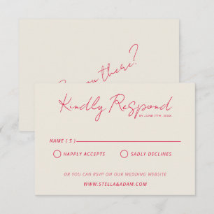Modern Colourful Retro Fun Whimsical Wedding RSVP Card