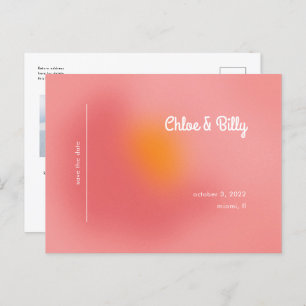 Modern Colourful Retro Gradient Pink Ombre Photo Announcement Postcard