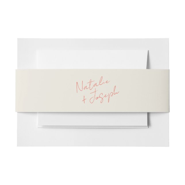 Modern Colourful Retro Whimsical Bright Fun Weddin Invitation Belly Band (Front Example)