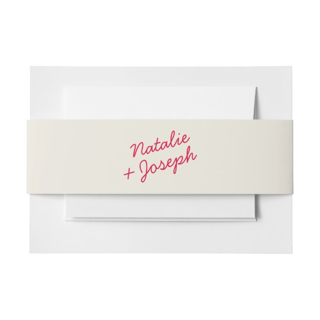 Modern Colourful Retro Whimsical Bright Wedding  Invitation Belly Band (Front Example)