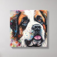 Modern Colourful Saint Bernard Dog Art