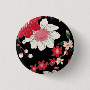 Modern Colourful Sakura Flower Japan Birthday part 3 Cm Round Badge