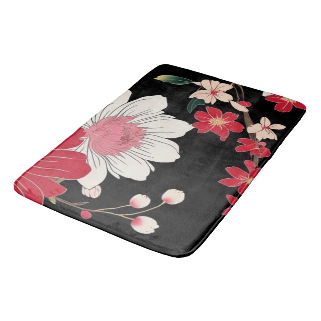 Modern Colourful Sakura Flower Japan Birthday part Bath Mat (Angled)