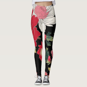 Modern Colourful Sakura Flower Japan Birthday part Leggings