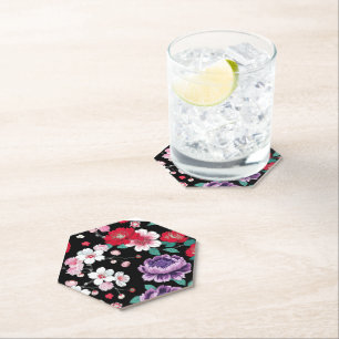 Modern Colourful Sakura Flower Japan Birthday part Paper Coaster
