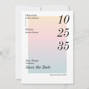 Modern Colourful Save the Date Watercolor Invitation
