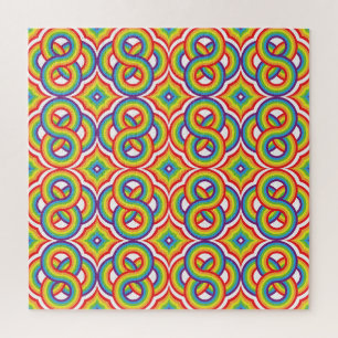 Modern Colourful Simple Batik Motifs Jigsaw Puzzle