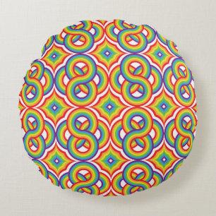 Modern Colourful Simple Batik Motifs Round Cushion