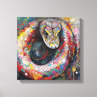 Modern Colourful Snake Art Canvas Print