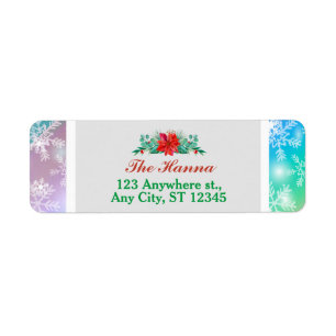 Modern Colourful Snowflake Winter Christmas Addres
