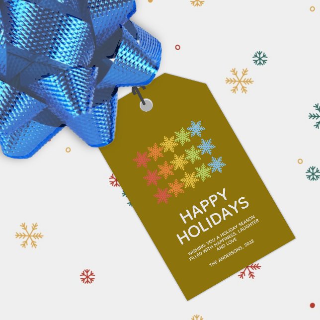 Modern Colourful Snowflakes Christmas Gift Tags (Creator Uploaded)