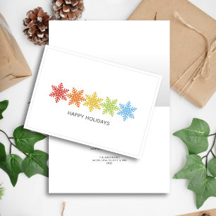 Modern Colourful Snowflakes Christmas Holiday Card