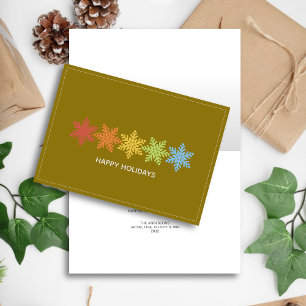 Modern Colourful Snowflakes Christmas Holiday Card
