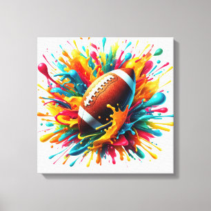 Modern Colourful Splash Game Ball Sports Canvas Print