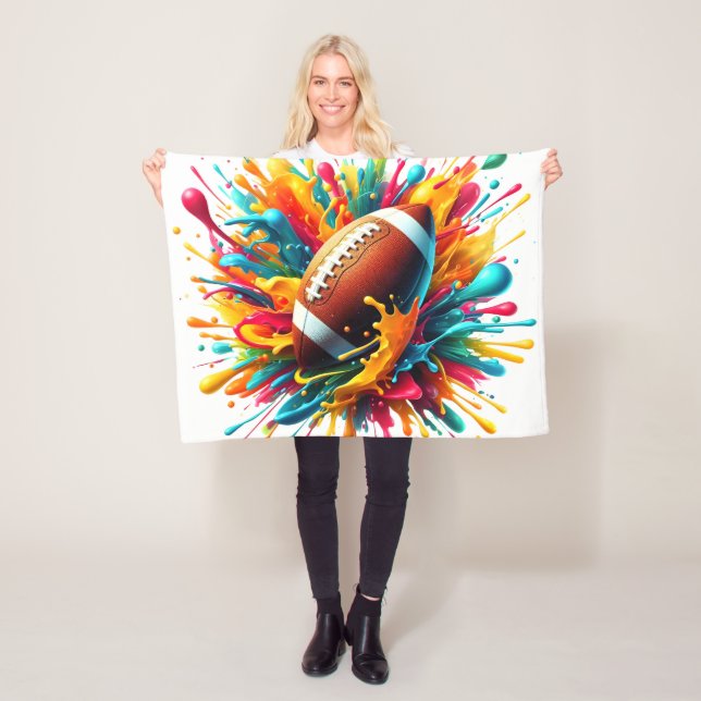 Modern Colourful Splash Game Ball Sports Fleece Blanket (In Situ)