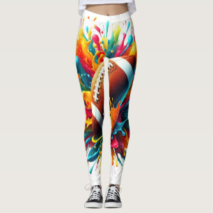 Modern Colourful Splash Game Ball Sports Leggings