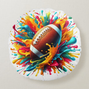 Modern Colourful Splash Game Ball Sports Round Cushion