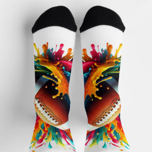Modern Colourful Splash Game Ball Sports Socks