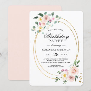 Modern Colourful Spring Watercolor Flowers Invitation