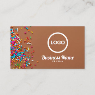 Modern Colourful Sprinkles Background Ice Cream Business Card