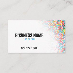 Modern Colourful Sprinkles Gradient Ice Cream Business Card