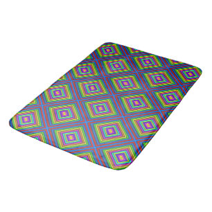 Modern colourful square geometric pattern graphic  bath mat