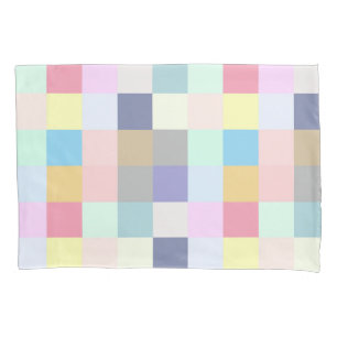 Modern Colourful Squares Chequered Pattern Pillowcase