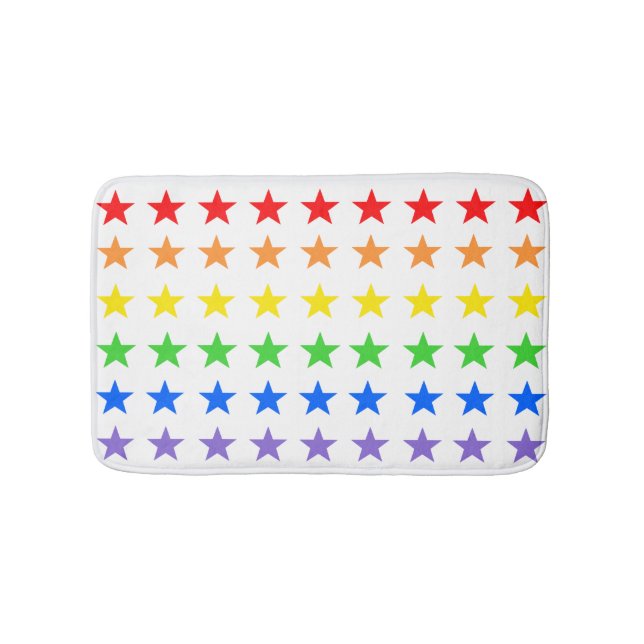 Modern Colourful Starry Pattern Bath Mat (Front)