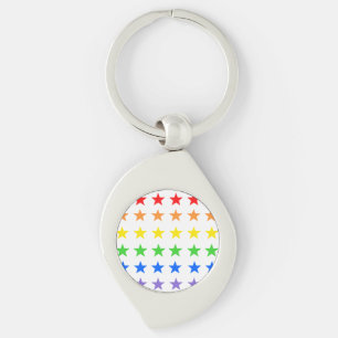 Modern Colourful Starry Pattern Key Ring