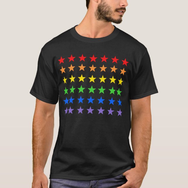 Modern Colourful Starry Pattern T-Shirt (Front)