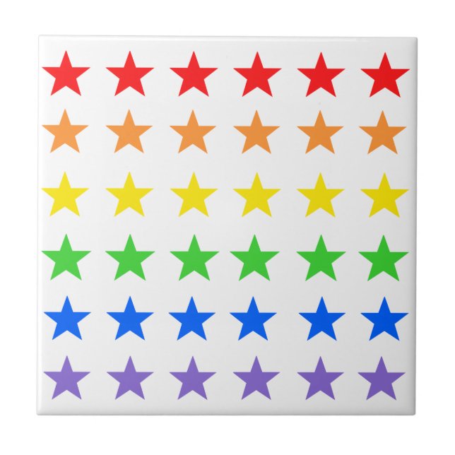 Modern Colourful Starry Pattern Tile (Front)