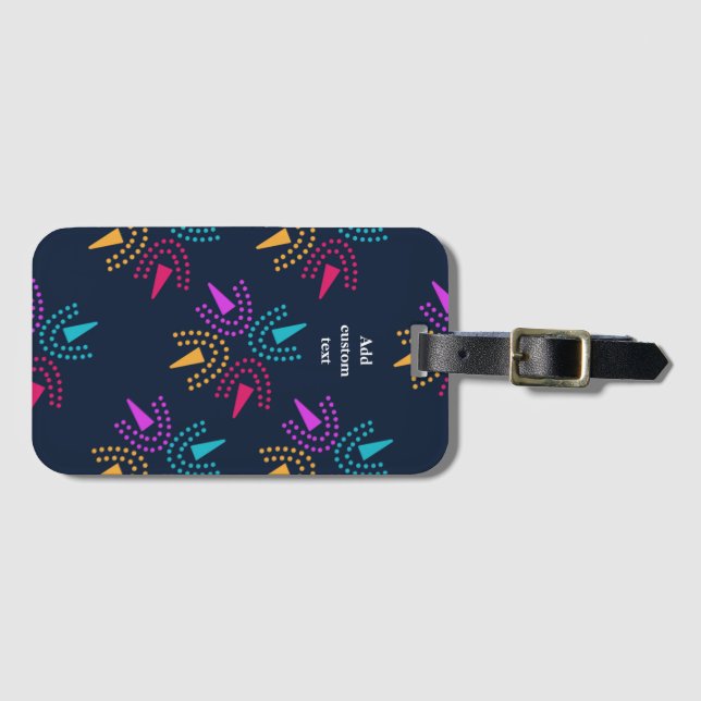 modern colourful stars - navy blue   luggage tag (Front Horizontal)