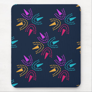 modern colourful stars - navy blue  mouse mat