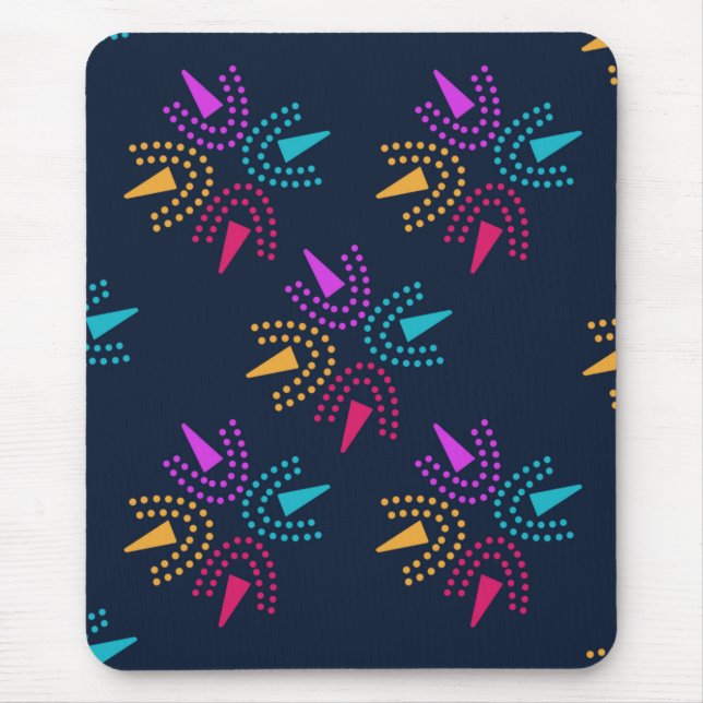 modern colourful stars - navy blue  mouse mat (Front)