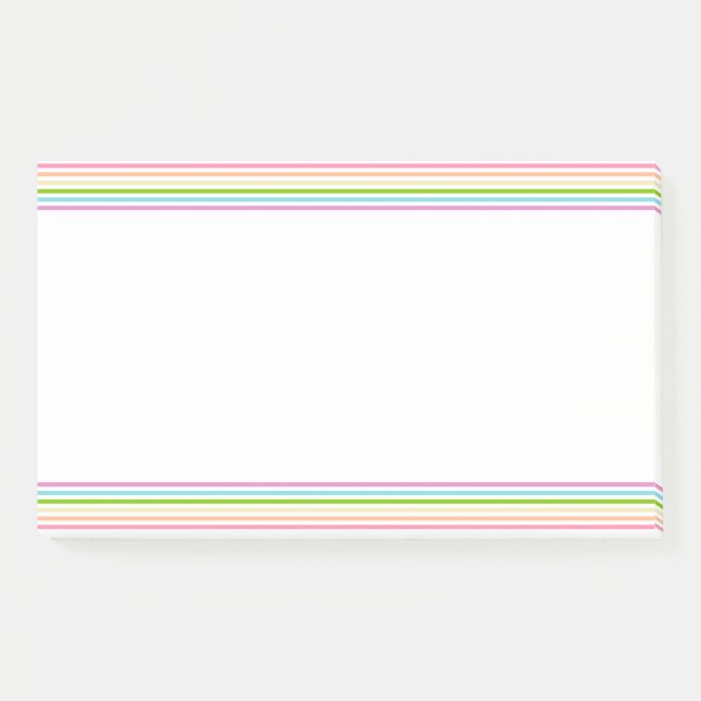 Modern Colourful Striped Trendy Template White Post-it Notes (Front)