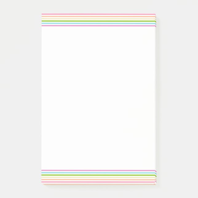 Modern Colourful Stripes Template Pink Yellow Blue Post-it Notes (Front)