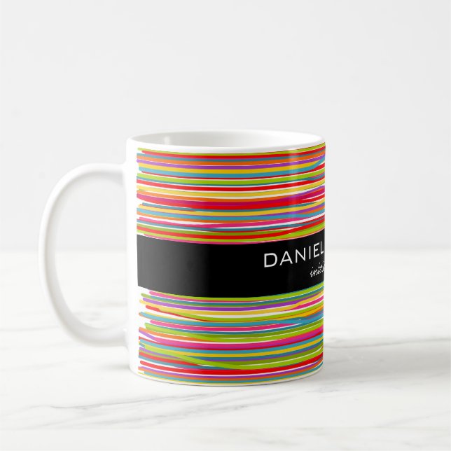 Modern Colourful Stripes Vibrant Interior Designer Coffee Mug (Left)