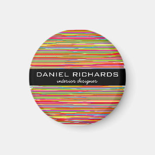 Modern Colourful Stripes Vibrant Interior Designer Magnet