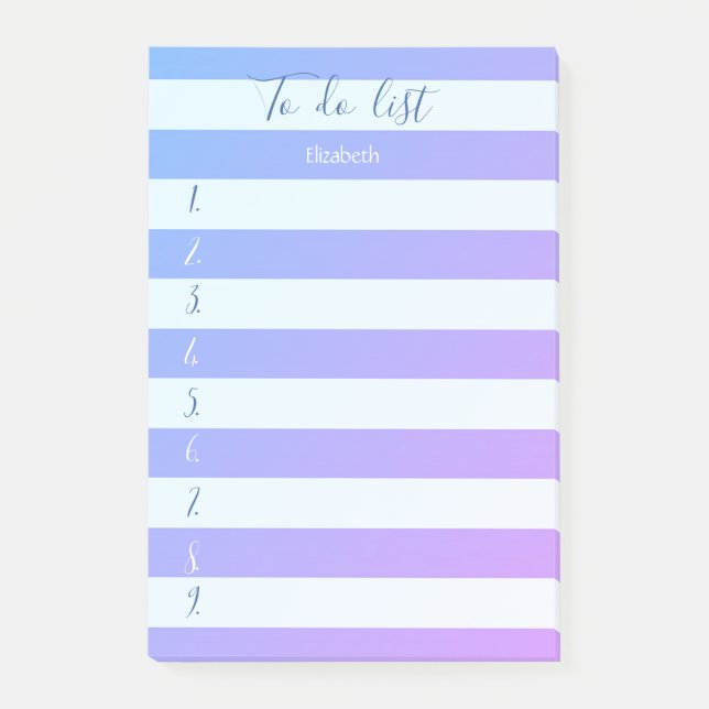 Modern  Colourful Stripred To Do List Post-it Notes (Front)