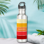Modern Colourful Summer Colour Block Name 710 Ml Water Bottle<br><div class="desc">Modern Colourful Summer Colour Block Name Stainless Steel Water Bottle features a colourful and modern design in a colour-block pattern in red and orange shades with your personalised name. Perfect as a gift for Christmas,  birthday,  holidays,  school,  college,  team building and more. Designed by © Evco Studio www.zazzle.com/store/evcostudio</div>