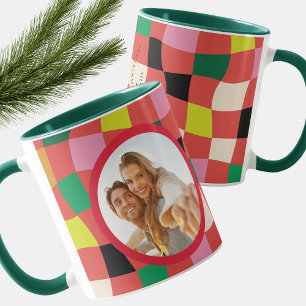 Modern Colourful Tartan Plaid Christmas Mug