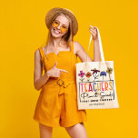 Modern Colourful Teacher's Appreciation Custom  Tote Bag<br><div class="desc">Modern Colourful Teacher's Appreciation Personalised Tote Bag features colourful typography and graphics in pink,  magenta,  periwinkle and gold with typography to match.</div>