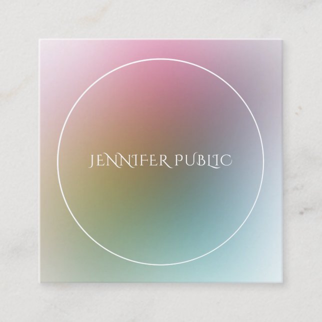 Modern Colourful Template Elegant Professional Square Business Card (Front)